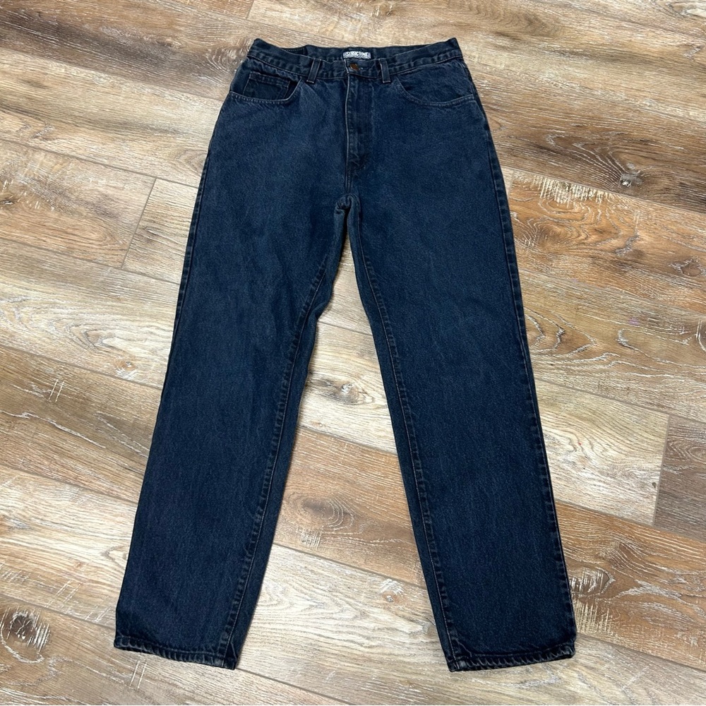 Vintage 90s Structure Men's Dark Blue Straight Jeans 33x32 Made in USA